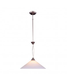 ELK Lighting 6500/1 Elysburg 1 Light Pendant in Satin Nickel and Tea Swirl Glass