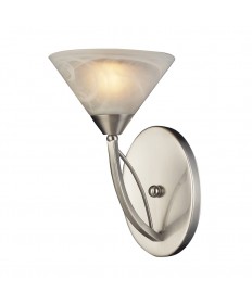 ELK Lighting 7630/1 Elysburg 1 Light Wall Bracket in Satin Nickel and Marblized White Glass