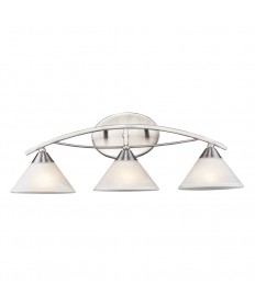 ELK Lighting 7632/3 Elysburg 3 Light Vanity in Satin Nickel and Marblized White Glass