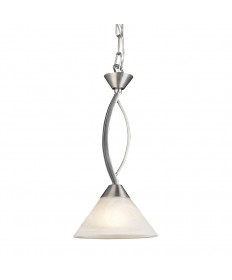 ELK Lighting 7634/1 Elysburg 1 Light Pendant in Satin Nickel and Marblized White Glass