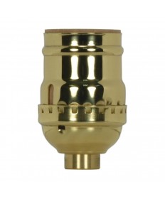 Satco 80/1028 Short Keyless Socket 3 Piece Stamped Solid Brass Polished Brass Finish
