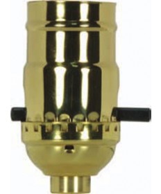 Satco 80/1033 Satco 3 Piece Stamped Solid Brass On Off Push Thru Socket