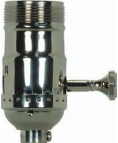 Satco 80/1044 Satco 3 Piece Stamped Solid Brass 150W Full Range Turn Knob Lamp Socket