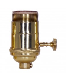 Satco 80/1048 Satco 3 Piece Stamped Solid Brass 3 Way (2 Circuit) Turn Knob Socket