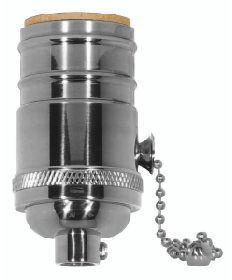 Satco 80/1053 Satco 80-1053 On-Off Pull Chain Lamp Socket Polished Nickel