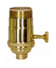 Satco 80/1060 Satco 3 Piece Stamped Polished Brass On Off Turn Knob Lamp socket