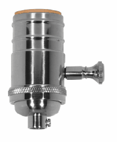 Satco 80/1065 Lamp Socket 150W-120V Full Range Dimmer w/Metal Turn Knob
