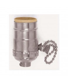 Satco 80/1099 Satco Nickel Aluminum On Off Pull Chain Medium Base lamp Socket