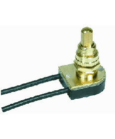 Satco 80/1126 Satco 80-1126 Brass 5/8" Bushing On-Off Metal Push Switch