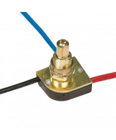 Satco | 80/1128 | Brass Finish 3 WAY PUSH SWITCH with 6" Leads Lamp Part