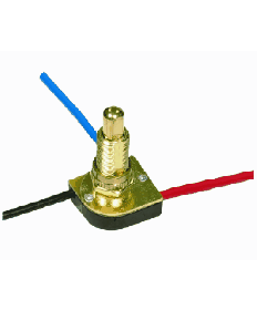 Satco 80/1130 Satco 80-1130 Brass 5/8" Bushing 3-Way Metal Push Switch