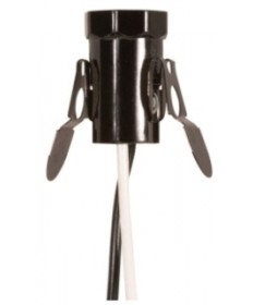 Satco 80/1151 Candelabra Base Socket Phenolic with Spring Clip Black