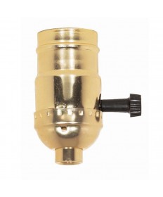 Satco 80/1159 Satco ON/OFF Term Knob Socket Medium Base Brite Gilt