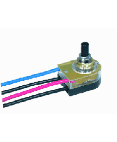 Nuvo|Satco 80/1355 | On-Off Lighted Lamp Push Switch with 6 inch Leads Brass Finish