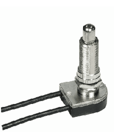 Satco 80/1368 Satco 80-1368 Nickel 1-1/8" Bushing On-Off Metal Push Switch