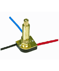 Satco 80/1369 Satco 80-1369 Brass 1-1/8" Bushing 3-Way Metal Push Switch