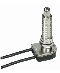 Satco 80/1410 Satco 80-1410 Nickel 1-1/2" Bushing On-Off Metal Push Switch