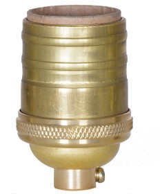 Satco 80/1434 Unfinished 4-Piece Stamped Solid Brass Short Keyless Medium Base Socket