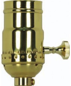 Satco 80/1462 Satco 3 Piece Stamped Solid Brass Hi Low Turn Knob Socket