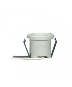 Satco 80/1531 Keyless Porcelain Socket w/Front Rim & Double Snap-in Clip 8" Wire