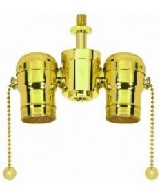 Satco 80/1532 ANT BRS 2LT CLUSTER W/2PC SKT 250 Watts 250 Volts