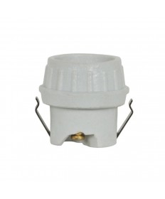 Satco 80/1680 Keyless Porcelain Socket Double Snap-In 1 Piece Shallow Back