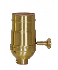 Satco 80/1772 On-Off Turn Knob Socket w/Removable Knob Satin Brass