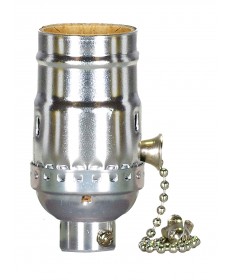 Satco 80/2185 NICKEL PULL CHAIN SKT W/1/4 IP 660 Watts 250 Volts