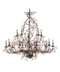 ELK Lighting 8056/10+5 Circeo 15 Light Chandelier in Deep Rust and Crystal Droplets