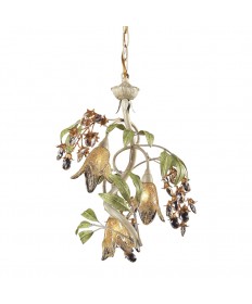 ELK Lighting 86051 Huarco 3 Light Chandelier in Seashell and Amber Glass