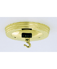 Satco 90/041 Satco 90-041 Brass Finish Canopy w/Convenience Outlet