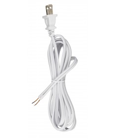 Satco 90/100 8FT WHT CORD SET W/ MOLDED PLU Wire Light Bulb