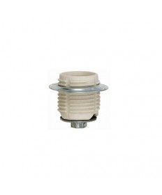Satco 90/1074 Medium Base Porcelain Socket Threaded W/ Cap & Ring