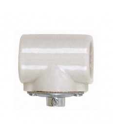 Satco 90/1109 Medium Base Twin Porcelain Socket w/ Flange Bushing 1/8 IPS Cap