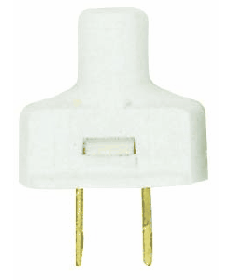 Satco 90/1115 Satco 90-1115 White Attachment Plug w/Terminal Screws