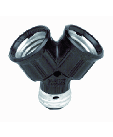 Satco 90/1121 Satco 90-1121 660W-Max Total-250V Single To Twin Black Lamp Holder