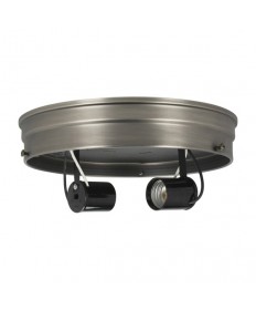 Satco 90/1439 Satco 8 inch Brushed Nickel Finish 2 Light Wired Ceiling Pan