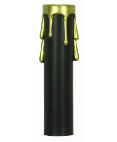 Satco 90/1510 Satco 90-1510 2 inch Black Plastic w/Gold Drip Candelabra Candle Cover