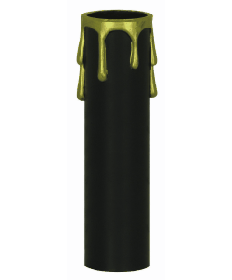 Satco 90/1513 Satco 90-1513 2 inch Black Plastic w/Gold Drip Medium Base Candle Cover