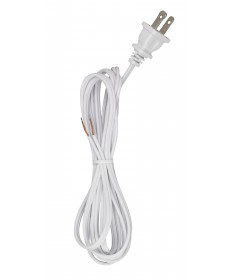 Satco 90/1523 8' WHITE CORD SET SPT-1 Wire Light Bulb
