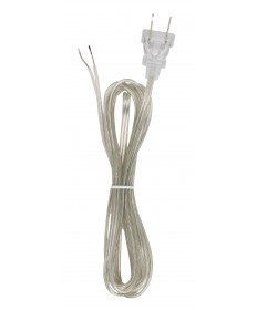 Satco 90/1527 8' CLEAR SILVER CORD SET SPT-1 Wire Light Bulb