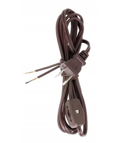 Satco 90/1582 8' BROWN CORD SET W SWITCH SPT 1250 Watts Wire Light