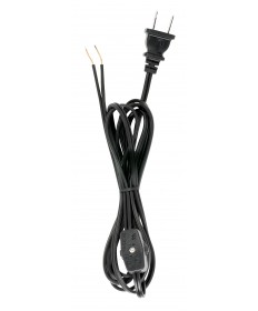 Satco 90/1583 8' BLACK CORD SET W SWITCH SPT 1250 Watts Wire Light