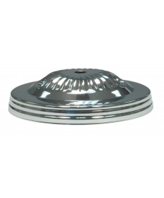 Satco 90/1889 NICKEL FIN RIBBED VINTAGE CANO Canopies & Glass Holders