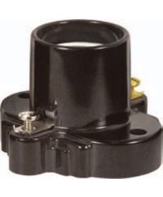 Satco 90/2452 White Medium Base E26 Phenolic Sign Socket Surface Mount