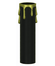 Satco 90/368 Satco 90-368 3 inch Black Plastic w/Gold Drip Medium Base Candle Cover