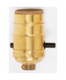 Satco 90/870 Satco 90-870 Brass On-Off Push Thru Medium Base Lamp Socket