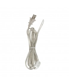 Satco 90/968 8' CLEAR SILVER CORD SET W/SWI 1250 Watts Wire Light Bulb