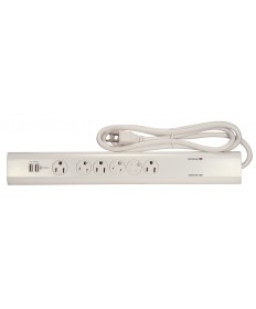 Satco 91/231 WHT 6 OUTLET SURGE W/ USB CHR 1875 Watts Switches &