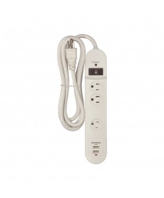 Satco 91/236 WHITE 3 OUTLET SURGE PROTECTOR 1800 Watts Switches &